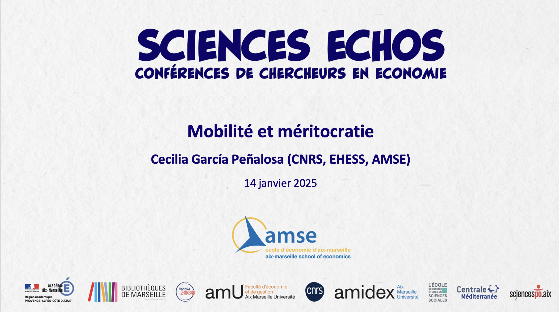 présentation de Cecilia García Peñalosa Mobilité et méritocratie